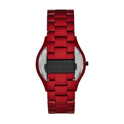 Michael Kors Men's Slim Runway Three-Hand Red Coated Steel Watch - MK8712 -  Watch Station