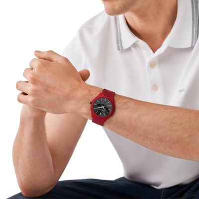 Michael kors store red mens watch