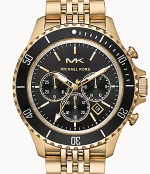 Michael Kors Men's Bayville Chronograph Gold-Tone Stainless Steel Watch