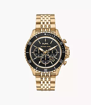 Michael Kors Men's Bayville Chronograph Gold-Tone Stainless Steel Watch