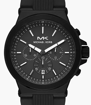 Michael Kors Men's Dylan Chronograph Matte Black Silicone Watch