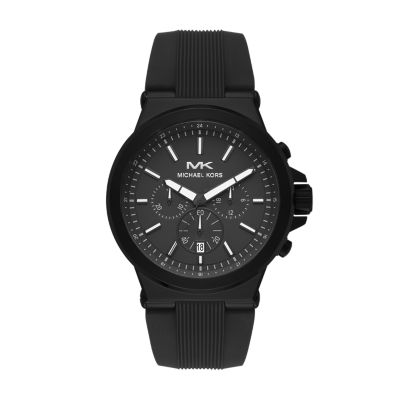 Michael Kors Men s Dylan Chronograph Matte Black Silicone Watch MK8729 Watch Station