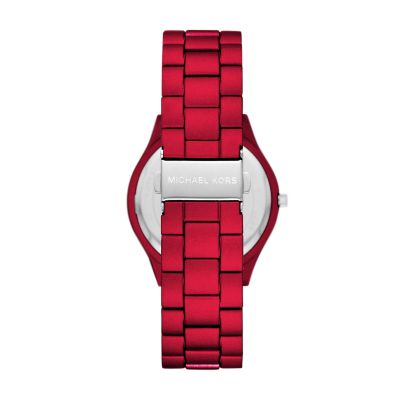 michael kors red runway watch