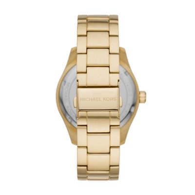 Michael Kors Layton Three-Hand Gold-Tone Stainless Steel Watch