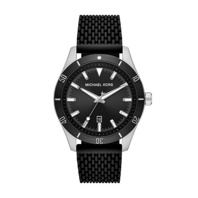 Michael kors outlet black silicone watch