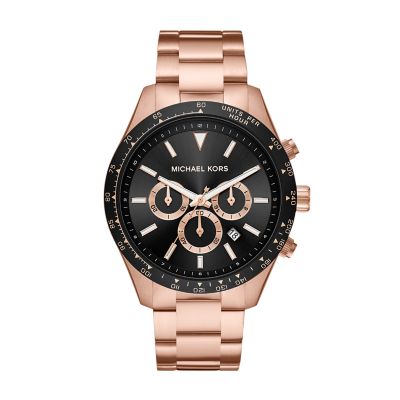 michael kors rose gold chronograph watch