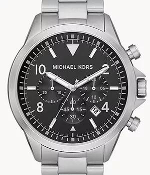 Montre chronographe en acier inoxydable Gage Michael Kors