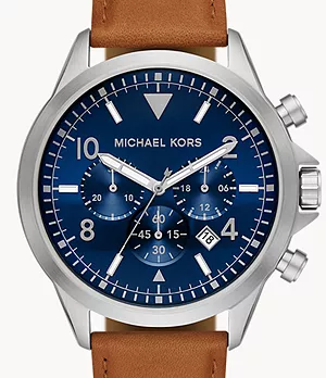 Michael Kors Gage Chronograph Luggage Leather Watch