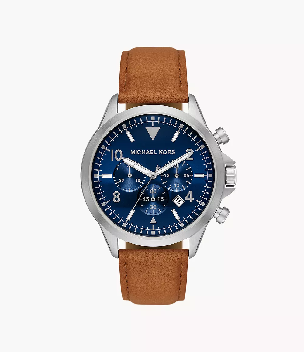 Michael Kors Gage Chronograph Luggage Leather Watch - MK8830
