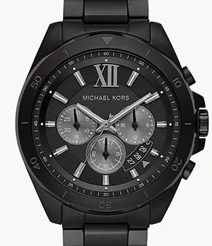 Montre chronographe Michael Kors Brecken en acier inoxydable noir