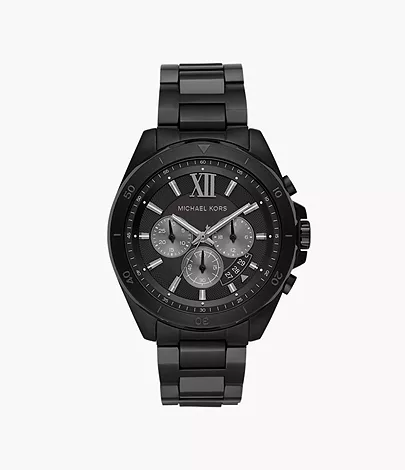 Steel Brecken Stainless Kors Watch - Michael MK8858 Chronograph - Black Station Watch