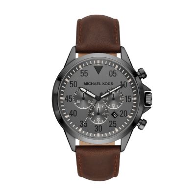 Michael Kors Thompkins Chronograph Brown Leather Watch MK8863 Watch Station