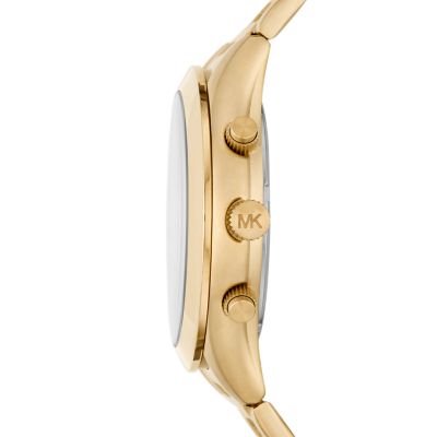 Michael Kors Slim Runway Gold-Tone Stainless Steel Chronograph Watch