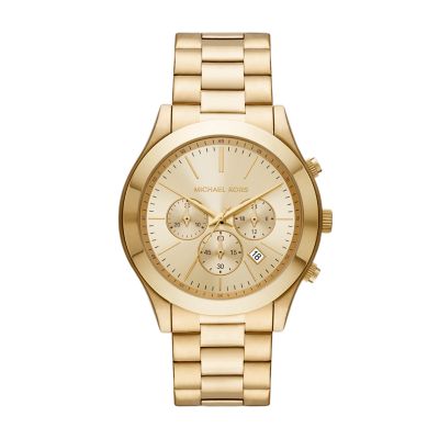 Michael Kors Runway Watch Steel Slim Gold-Tone Stainless Chronograph