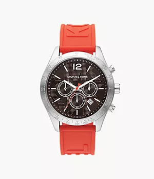 Michael Kors Layton Chronograph Orange Silicone Watch