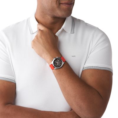 Red michael shop kors watch men's