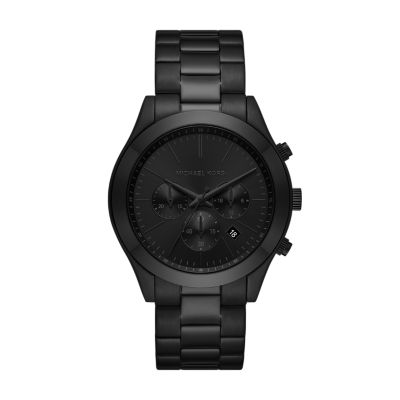 Michael kors black on sale slim runway watch