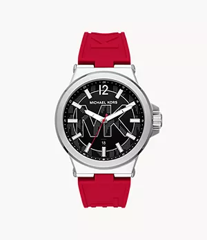 Michael Kors MKGO Dylan Three-Hand Red Silicone Watch