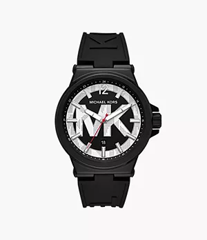 Michael Kors MKGO Dylan Three-Hand Black Silicone Watch