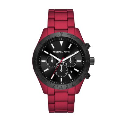 Micheal kors red clearance watch