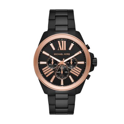 Michael Kors Wren Chronograph Black-Tone Stainless Steel Watch