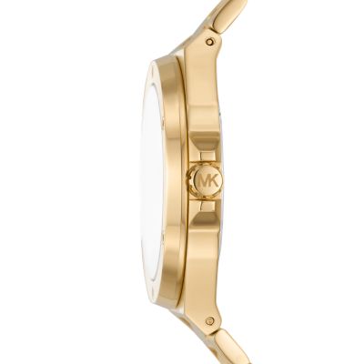 Michael Kors Lennox Three-Hand Gold-Tone Stainless Steel Watch