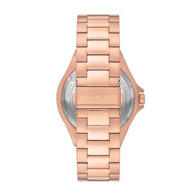 Station - Watch Michael Stainless Watch MK8940 Rose - Gold-Tone Kors Chronograph Steel Lennox