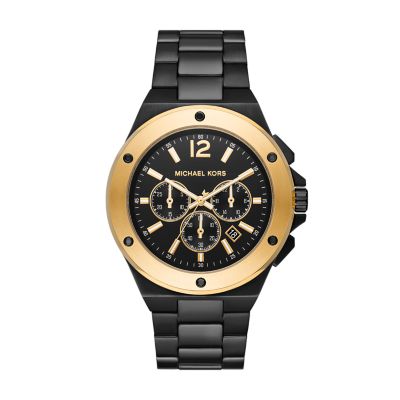 Michael kors black on sale rose gold watch