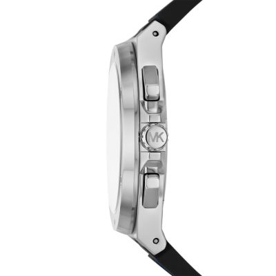 Michael Kors Uhr Chronograph Lennox Nylon schwarz dunkelblau 