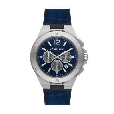 Michael Kors Lennox Chronograph Black and Navy Nylon Watch