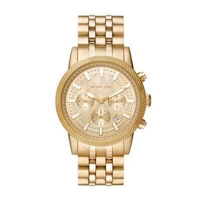 Michael Kors Chronograph Gold-Tone Watch Hutton Steel MK8953 Station - - Stainless Watch