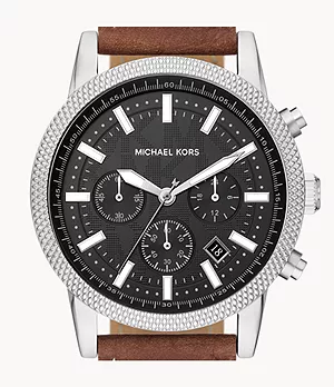 Michael Kors Hutton Chronograph Luggage Leather Watch