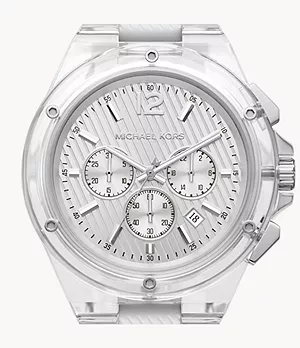Michael Kors Lennox Chronograph White Translucent Nylon and Silicone Watch
