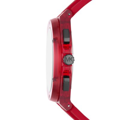 Michael Kors Lennox Chronograph Red Translucent Nylon and Silicone Watch -  MK8960 - Watch Station