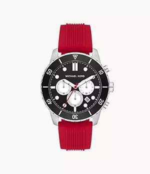 Michael Kors Chronograph Red Silicone Watch