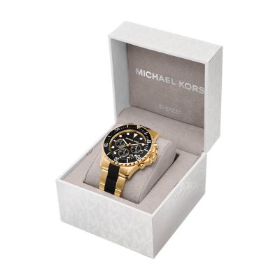 Michael Kors Everest Chronograph Two-Tone - Station Watch Watch Stainless Steel and - MK8979 Silicone