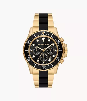 Michael Kors Everest Chronograph Two-Tone Stainless Steel and Silicone Watch