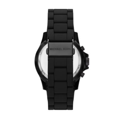 Michael Kors Everest Chronograph Black Silicone and Stainless Steel Watch