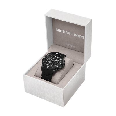 Michael Kors Everest Chronograph Black Silicone and Stainless Steel Watch