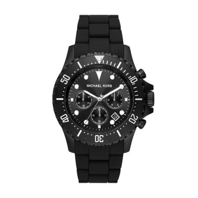 MK8980 Steel and Stainless Everest Watch Watch Silicone - Michael Kors - Black Station Chronograph