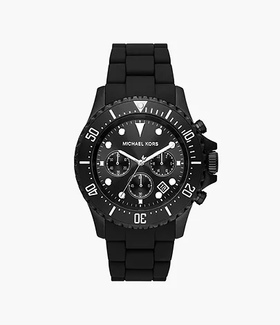 Michael Kors Everest Chronograph Black Stainless Steel and Silicone Watch -  MK8980 - Watch Station