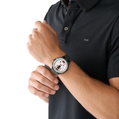 Michael Kors Lennox Chronograph Black Silicone Watch - MK8982 