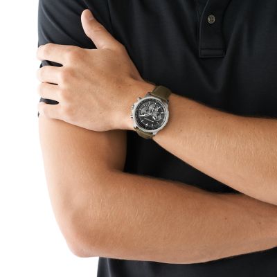 Michael Kors Cortlandt Chronograph Olive Leather Watch - MK8985 - Watch  Station