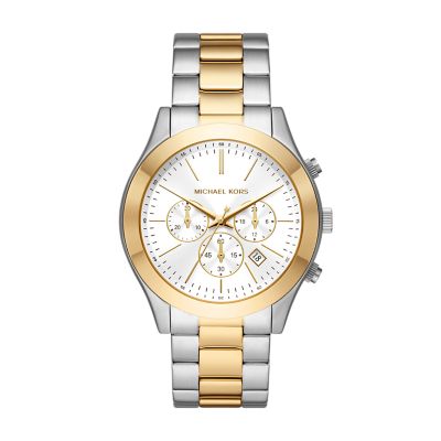 Michael Kors Men's Slim Runway Chronograph Two-Tone Stainless Steel Watch - Gold / Silver