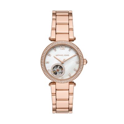 Michael Kors Parker Rose Gold-Tone Stainless Steel Watch Watch Station