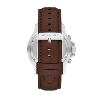 Chocolate Leather - Station Watch - Michael MK9054 Watch Chronograph Kors Everest