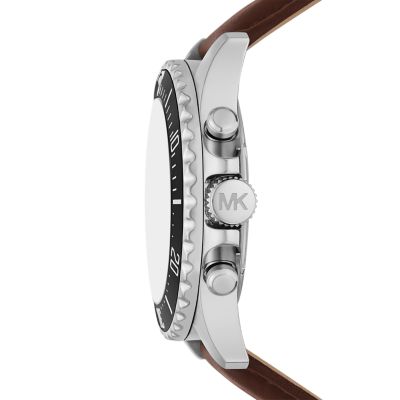 Michael Kors Everest Chronograph Chocolate Leather Watch - MK9054 - Watch  Station