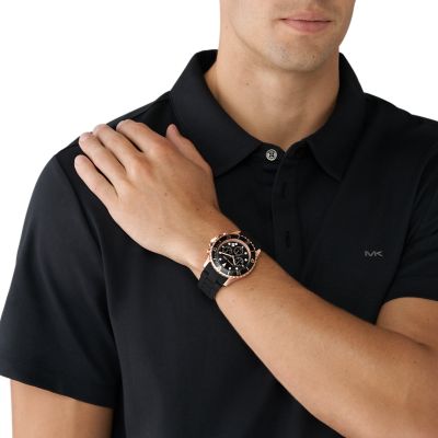 Michael Kors Black Steel Watch Chronograph MK9055 and Stainless - Station Watch Silicone Everest 
