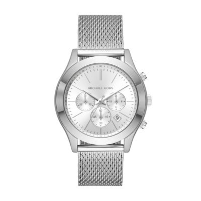Michael Kors Slim Runway Chronograph - MK9059 Watch Station Steel Stainless Mesh - Watch