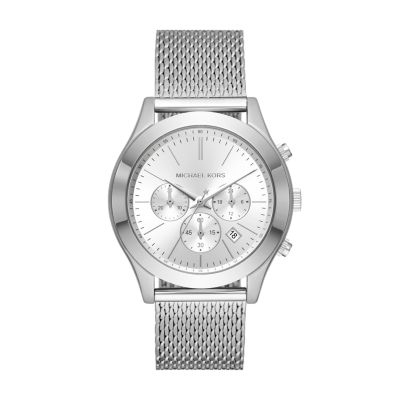 Montre Slim Runway de Michael Kors chronographe en maille milanaise inoxydable